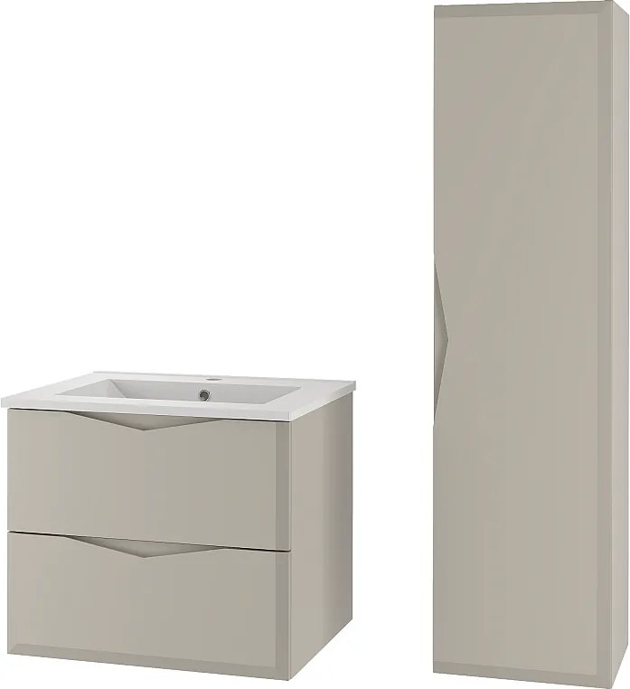 Kaszmirowy Zestaw Łazienkowy 60cm Szafka z Umywalką Słupek Delica