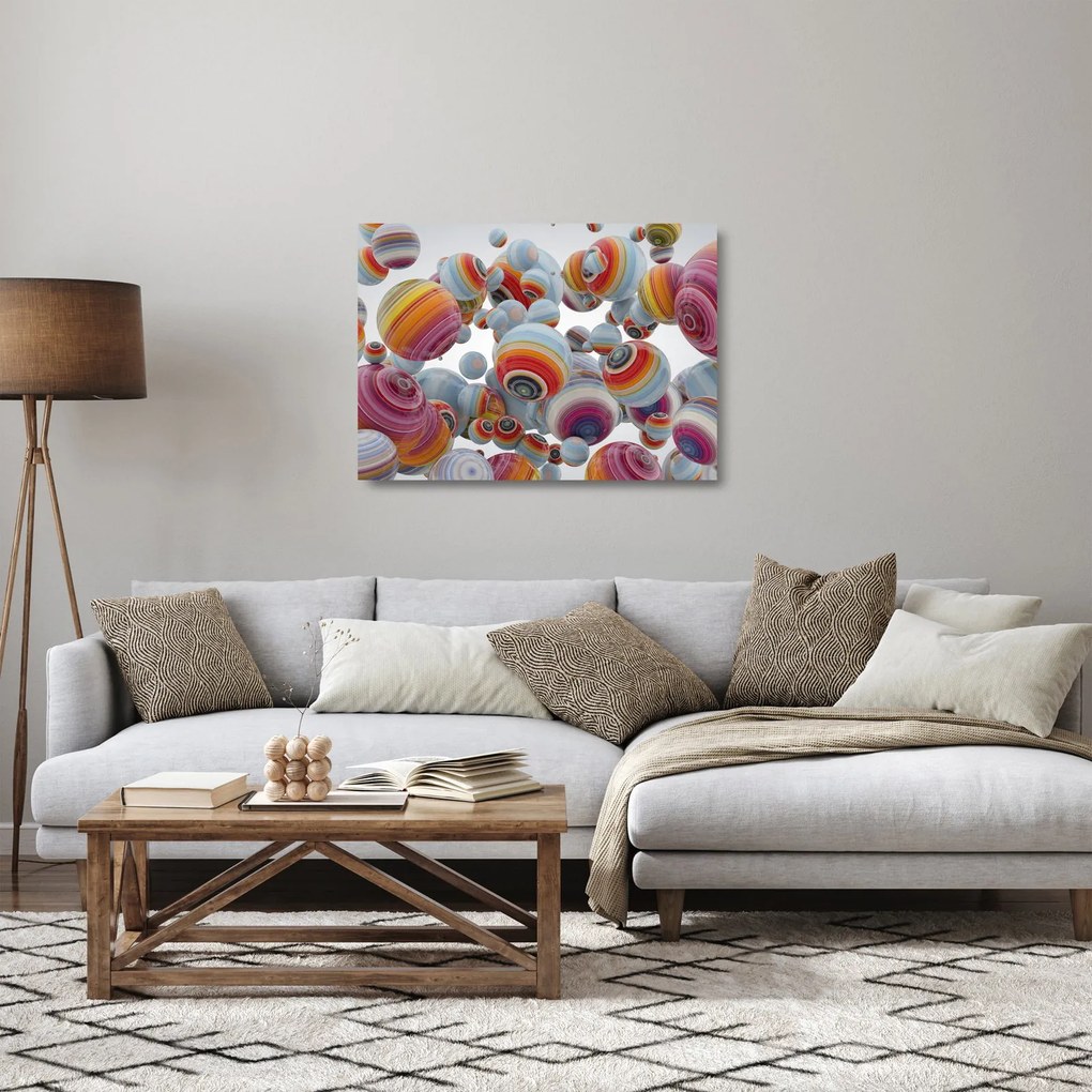 Obraz na szkle malowanych kulek (70x50 cm)