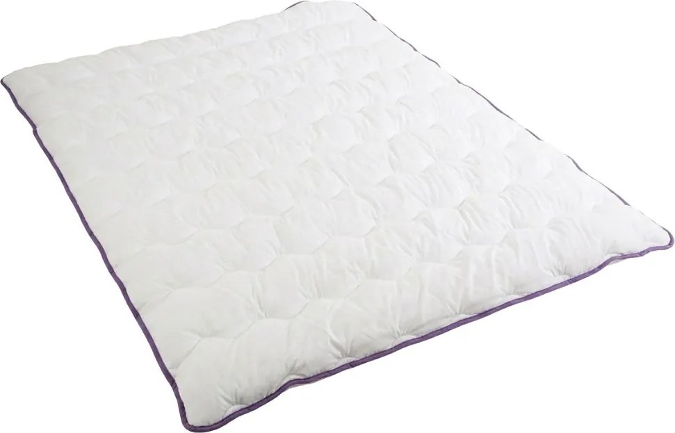 Całoroczna kołdra pikowana STELLA LAVENDER 140x200 cm, biała