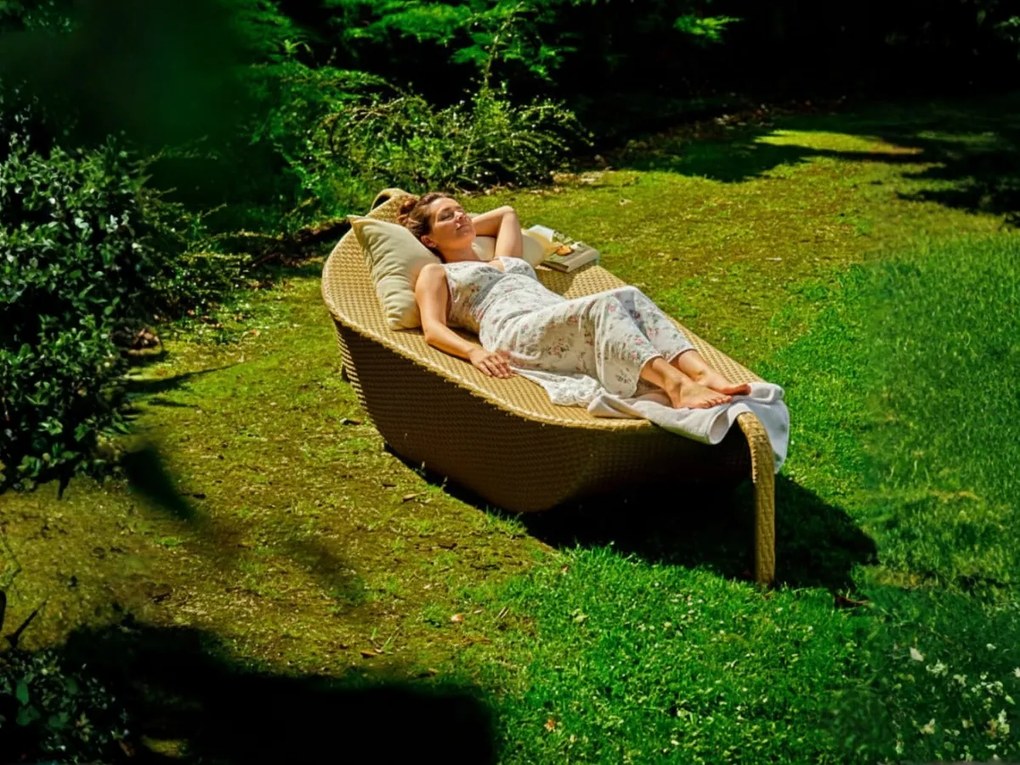 Łóżko do ogrodu z technorattan ANGELO aluminium