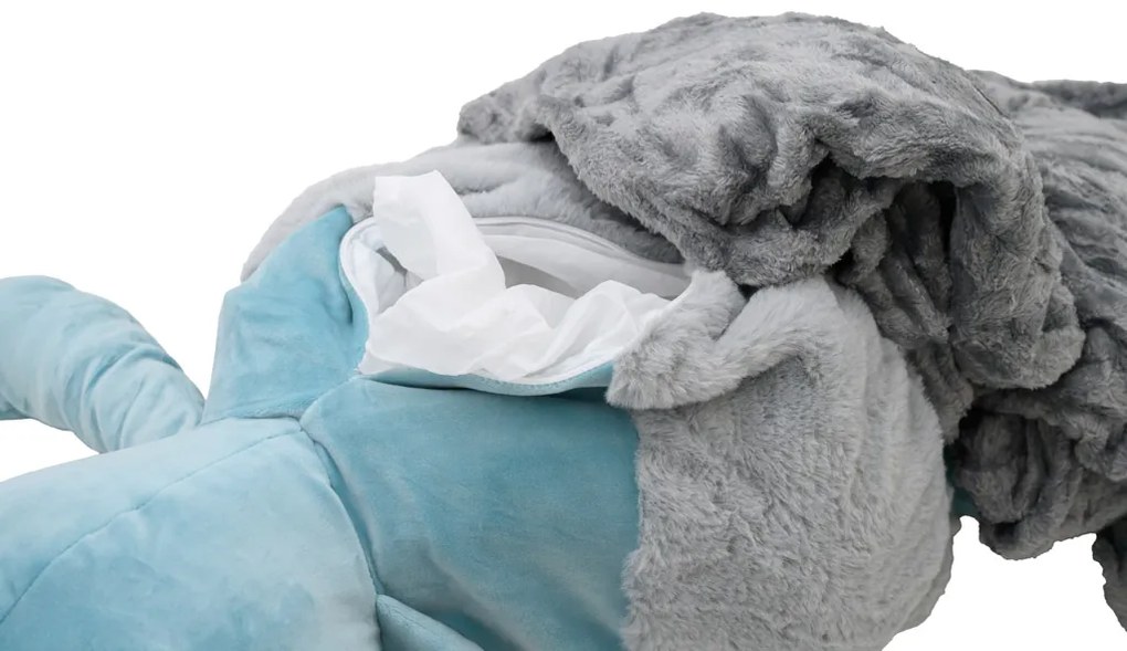 Pluszowy MIŚ BOB z dziecięcym kocykiem w środku, szary