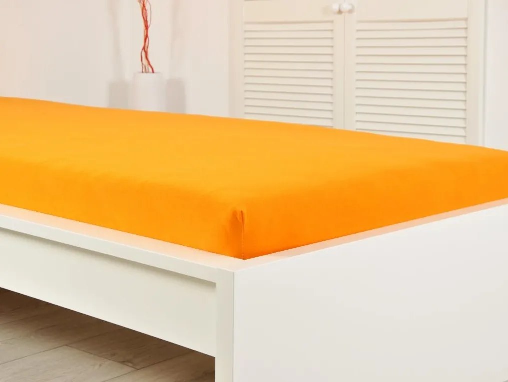 PrzytulneMieszkanie.pl Jersey prześcieradło do dziecięcego łóżeczka EXCLUSIVE 70x140 cm pomarańczowe