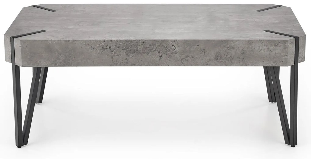 Ława prostokątna MDF beton/czarny 110/60/42 cm EMILY