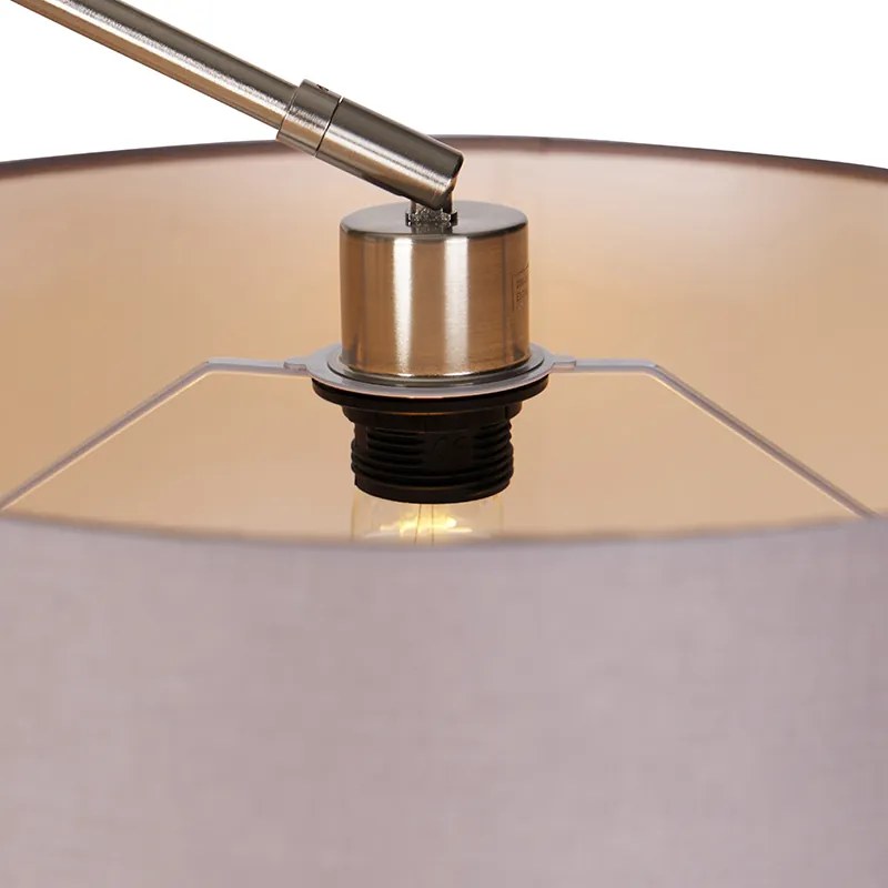 Nowoczesna lampa podłogowa stalowa zkloszem ciemnoszarym 45 cm - Editor Nowoczesny Oswietlenie wewnetrzne