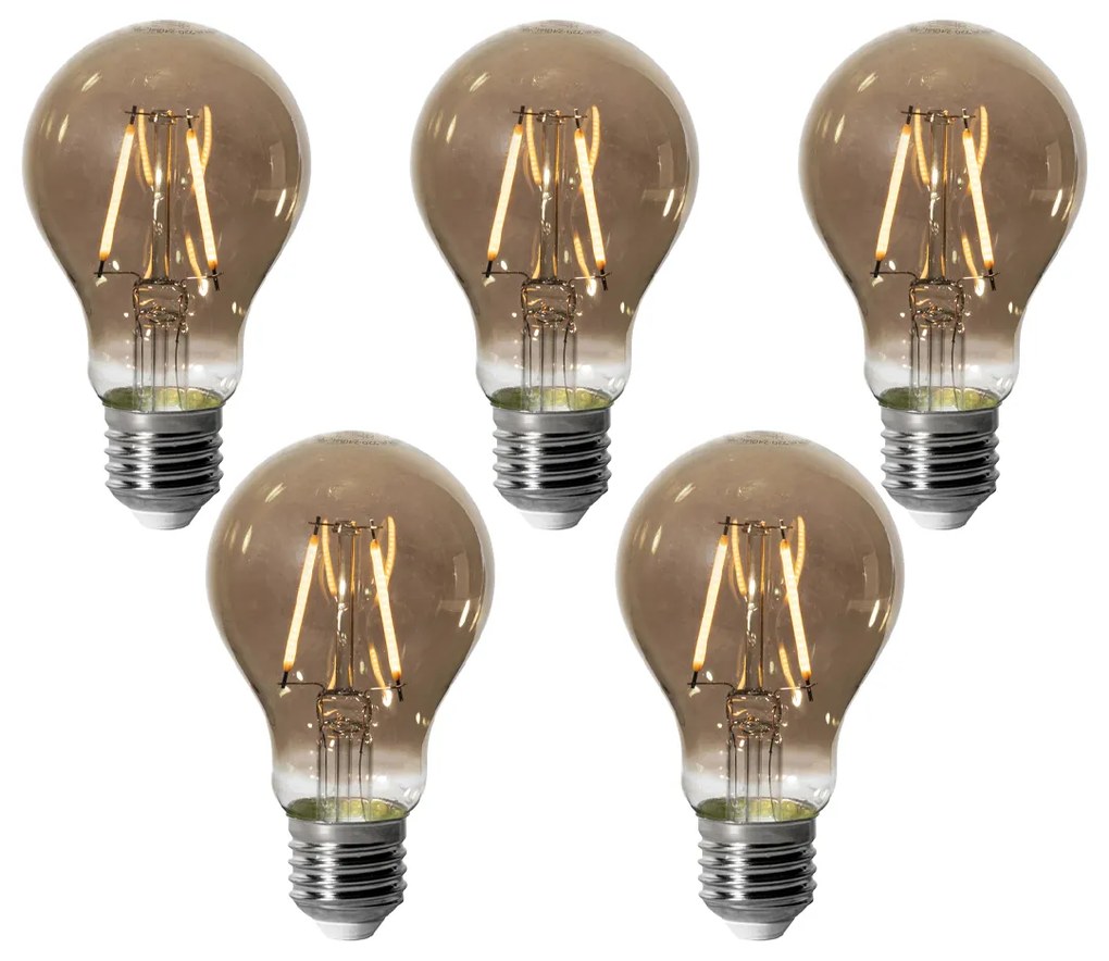 Zestaw 5 E27 dimbare LED lamp A60 smoke 3W 250 lm 2200K