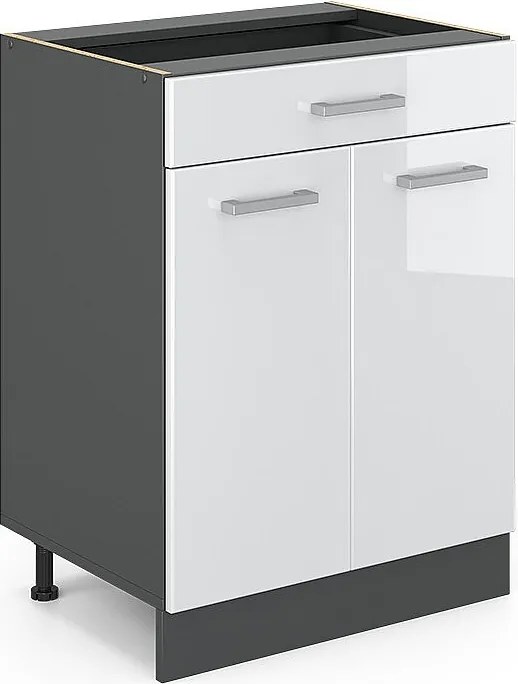 Szafka dolna do kuchni biały wysoki połysk 60x46x81.6 r-line
