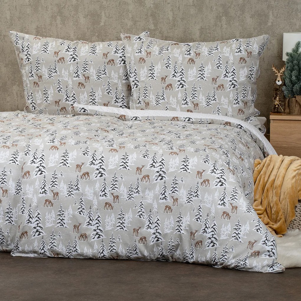 4Home Pościel bawełniana Christmas Forest, 140 x 200 cm, 70 x 90 cm