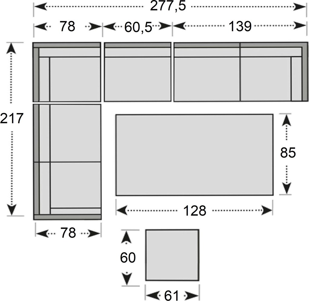 Doppler CORDOBA LIKA-TEX®, +1 ogrodowy zestaw wypoczynkowy 1+1