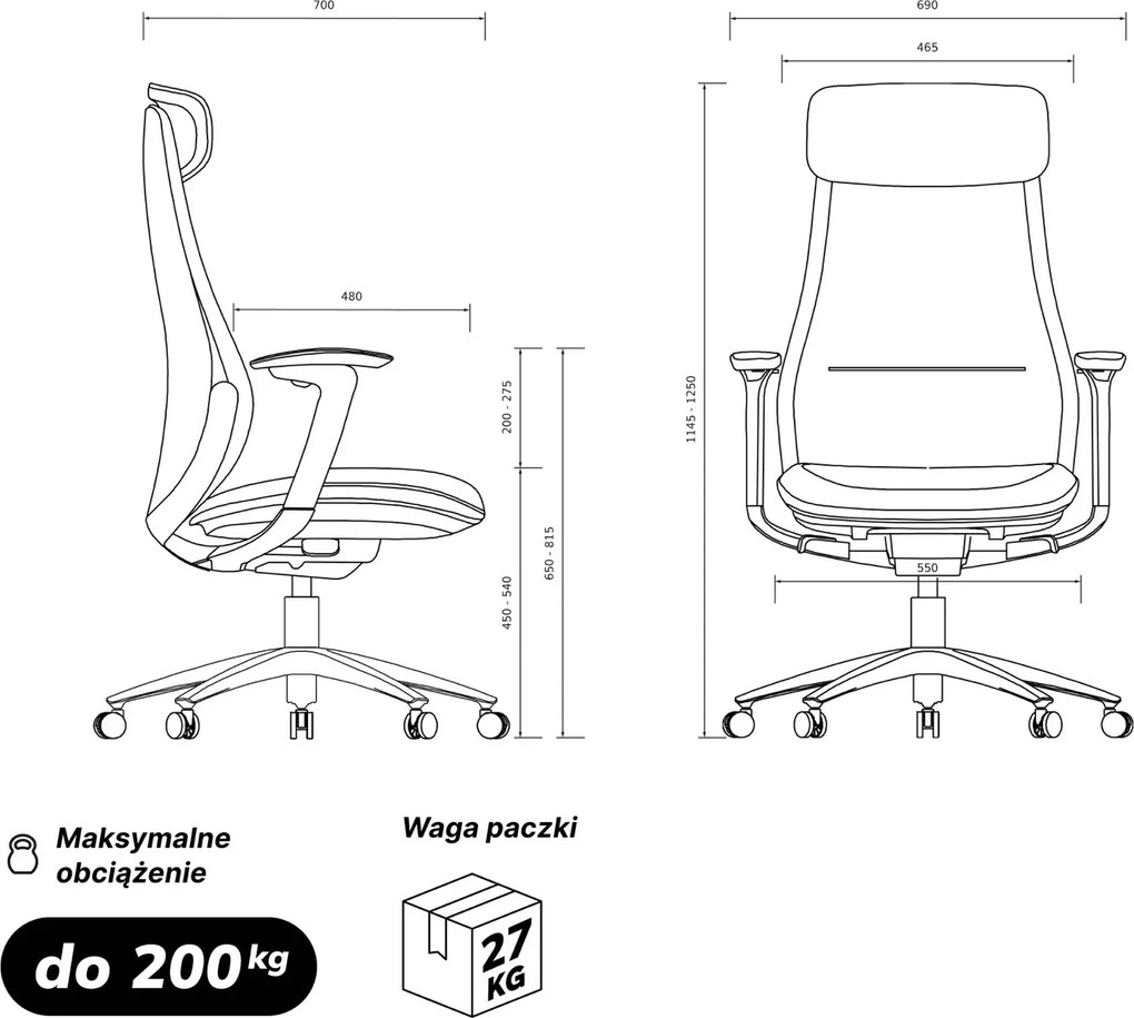 Ergonomiczny fotel biurowy tapicerowany Command, czarna tkanina