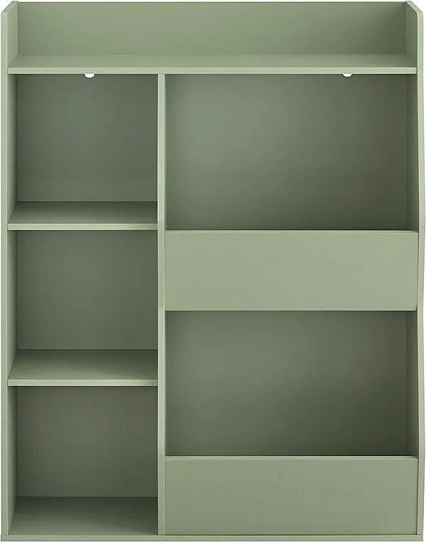 SoBuy regał dziecięcy Montessori półka na zabawki 5 otwartych przegród stojący zielony 80x34x104 cm