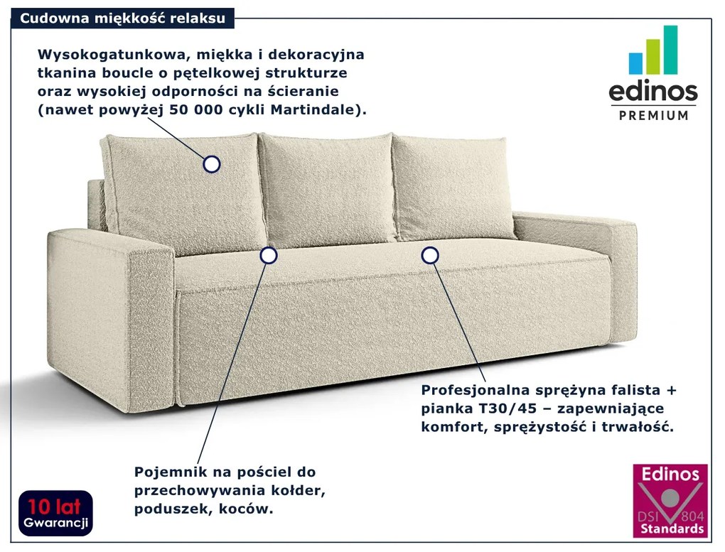 Beżowa rozkładana sofa z pojemnikiem Z7-D79