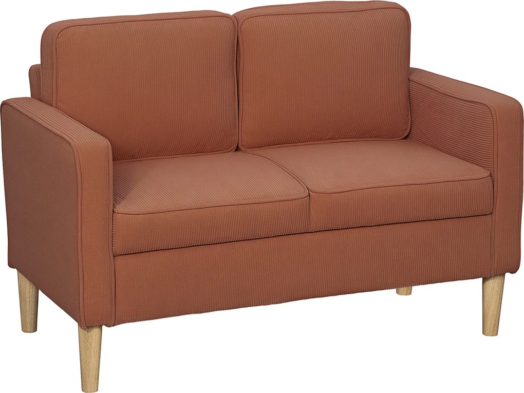 HOMCOM Sofa dwuosobowa z przestrzenią do przechowywania i solidnymi drewnianymi nogami, do salonu, sypialni, 117 x 63 x 79 cm, Różowy