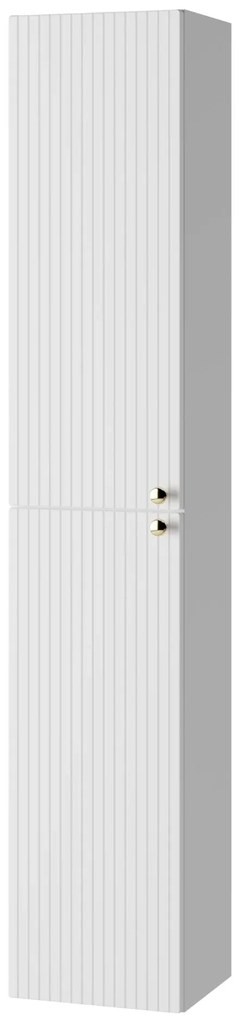Szafka łazienkowa słupek wiszący biały ryflowany front 30 x 30 x 160 cm UMBRIA White