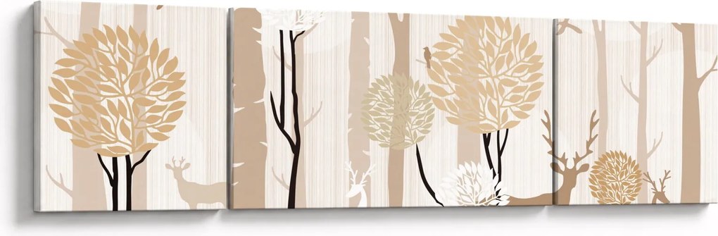 Obraz - Ilustrowany las (170x50 cm)