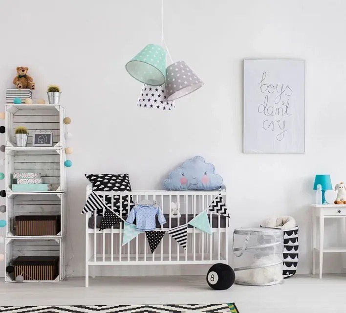 Dziecięca potrójna lampa wisząca w gwiazdki H3-G22