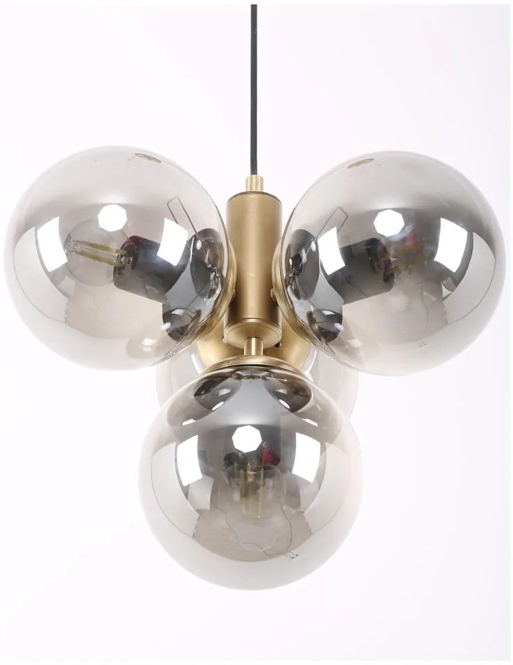 Lampa wisząca w szaro-złotym kolorze ze szklanym kloszem ø 15 cm Hector – Squid Lighting
