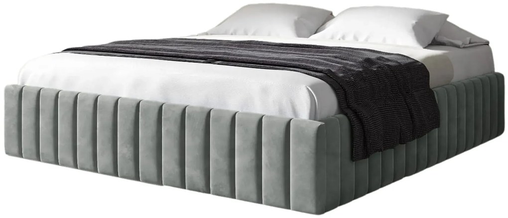 Szare nowoczesne łóżko tapicerowane 5 rozmiarów E8-B39