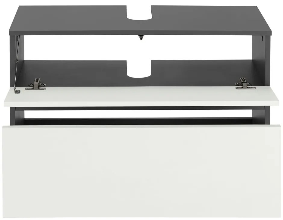Biało-antracytowa szafka pod umywalkę 80x55 cm Wisla – Støraa