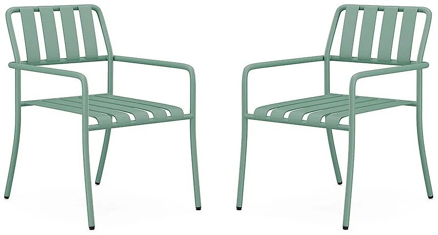 Zestaw 2 foteli ogrodowych sztaplowanych z metalu - Migdałowa zieleń - BIRMOS marki MYLIA