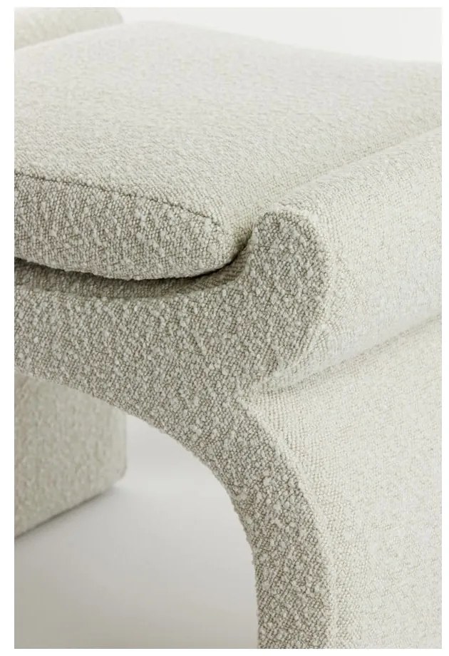 Kremowy puf z materiału bouclé Nafya – Light &amp; Living