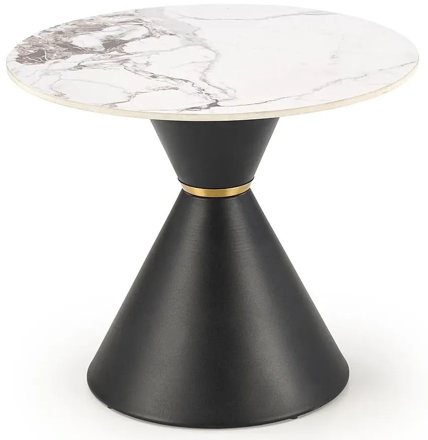 Ława kawowa w stylu glamour biały marmur + czarny G1-W55