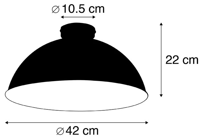 Lampa sufitowa czarna ze złotem regulowana 42 cm - MagnaxPrzemysłowy Oswietlenie wewnetrzne