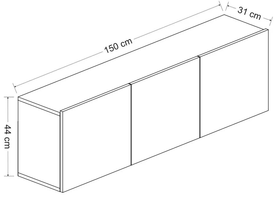 Antracytowa szafka pod TV 150x44x31 cm White – Kalune Design