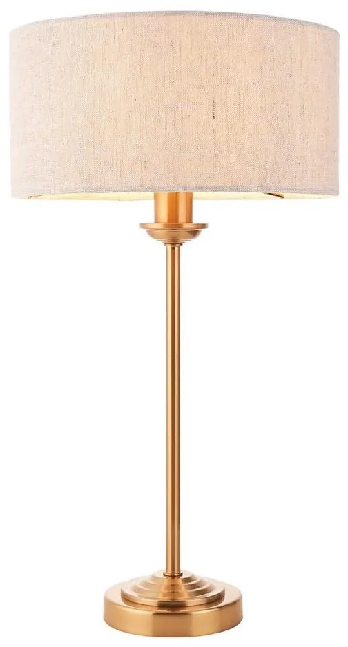 Endon 110728 - Lampa stołowa HIGHCLERE 1xE14/7W/230V beżowa/mosiądz
