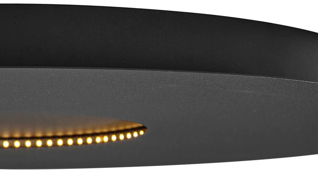 Nowoczesna lampa sufitowa czarna 60 cm z wbudowaną diodą LED z 3-stopniową regulacją ściemniania - Morning