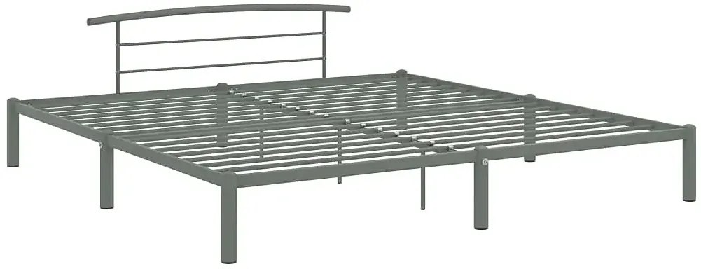 Szare metalowe łóżko dla dwóch osób 180 x 200 cm F7-T37