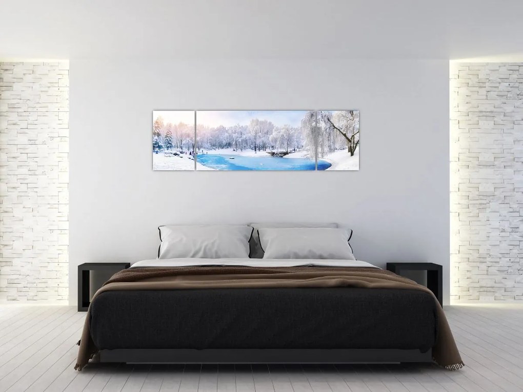 Obraz - Lodowe jezioro (170x50 cm)