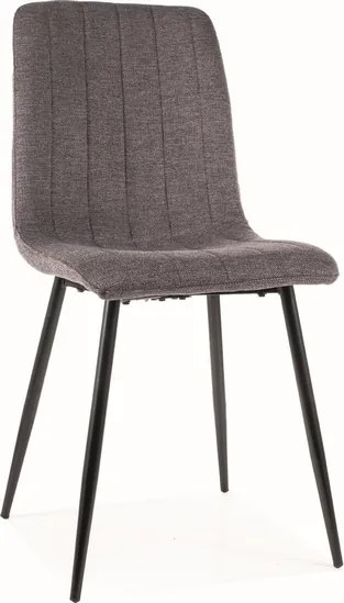 Ciemnoszare krzesło do jadalni ALAN B z czarnymi nogami