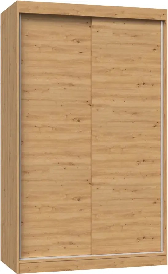 Szafa przesuwna z półkami i drążkiem dąb artisan 120 cm S7-D32