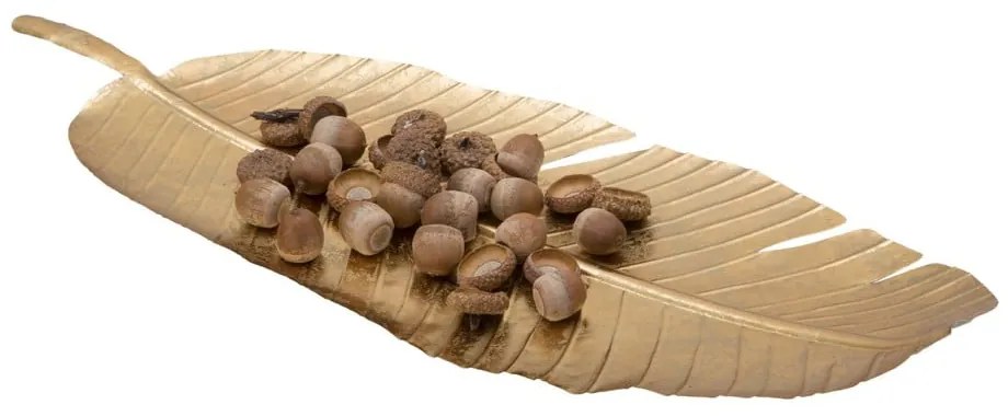 Dekoracja w złotym kolorze Mauro Ferretti Leaf, 55,5x18 cm