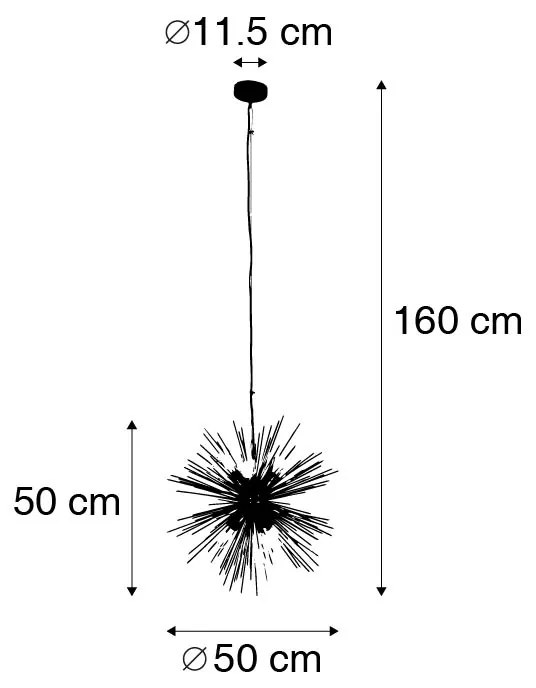 Lampa wisząca w stylu art deco złota 6-światłowa - Broom