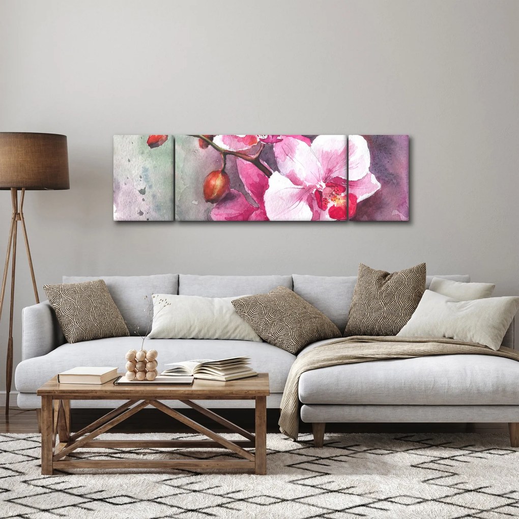 Obraz - Orchidee, akwarela (170x50 cm)
