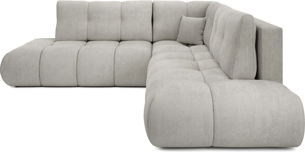 Masseno Narożnik DUCA z funkcją spania i pojemnikiem na pościel Narozniki L, Rozkładana sofa - Jasnoszary, FLOW 16