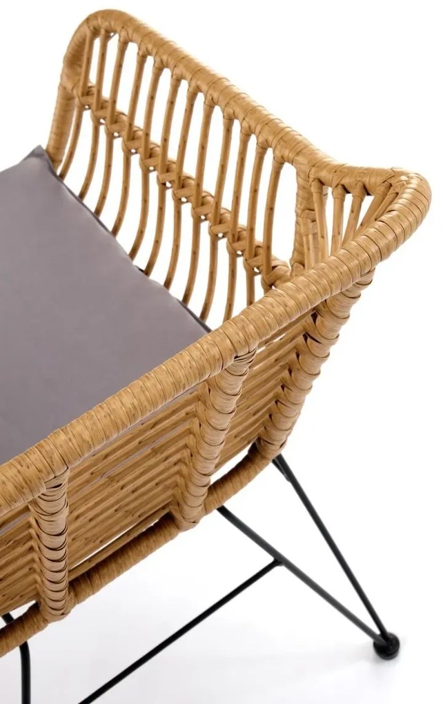 Krzesło rattanowe K541 naturalne/szare HALMAR