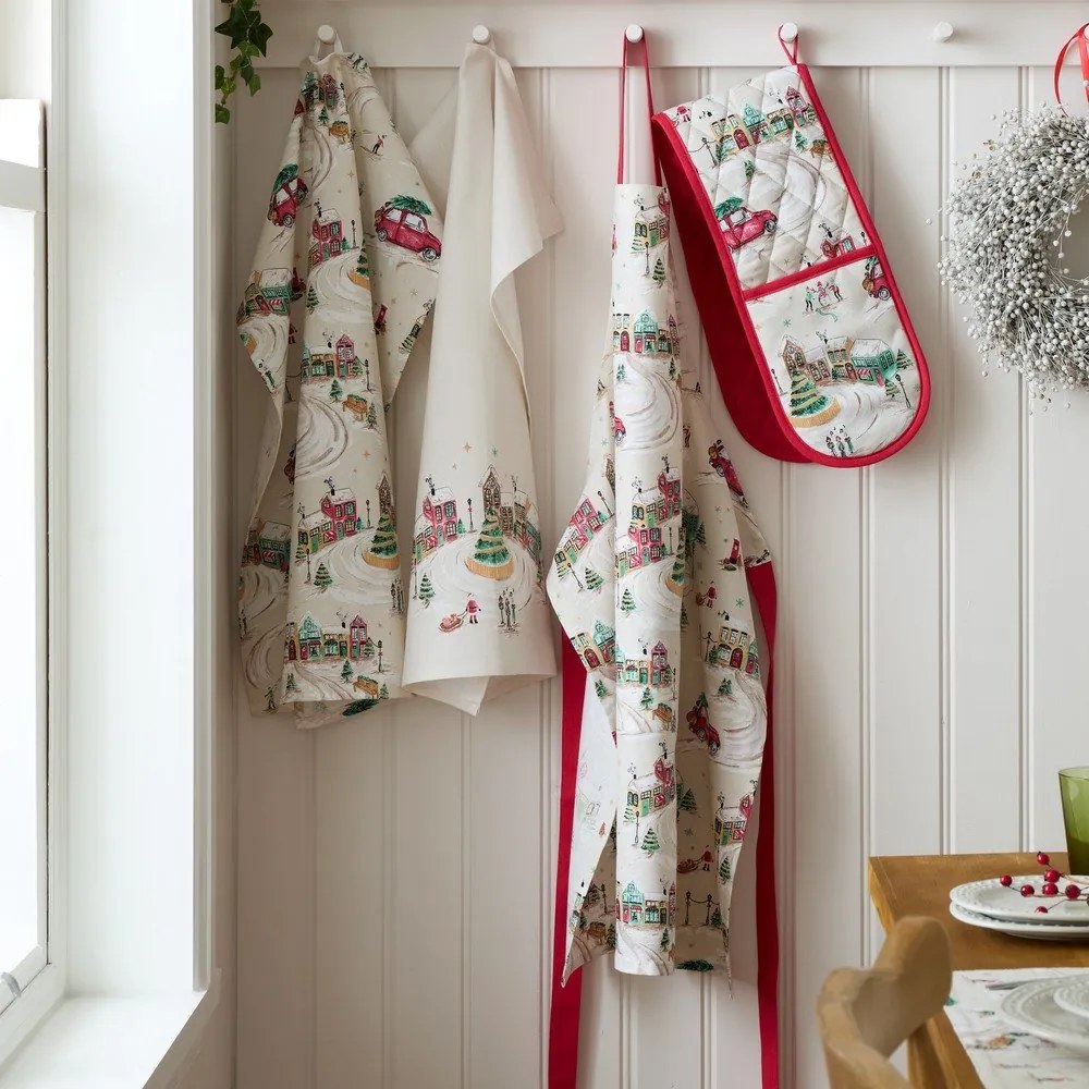 Bawełniana podwójna rękawica kuchenna Christmas Town – Catherine Lansfield