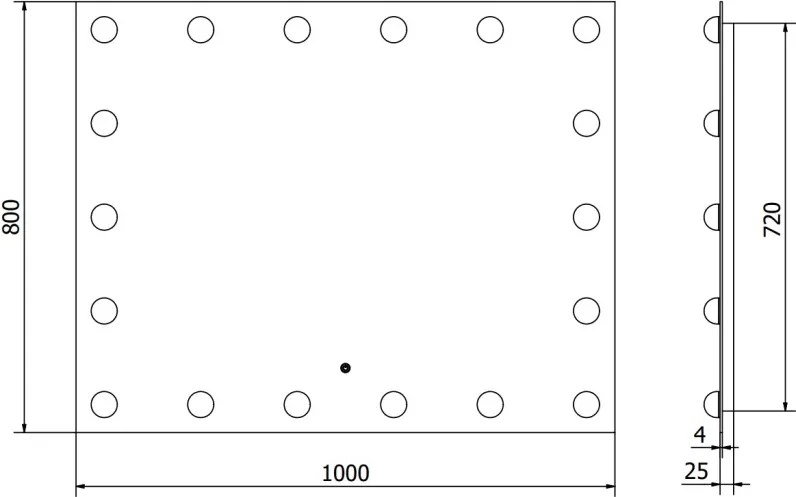 Mexen Dona lustro łazienkowe podświetlane 100 x 80 cm, LED 6000K, antypara - 9818-100-080-611-00
