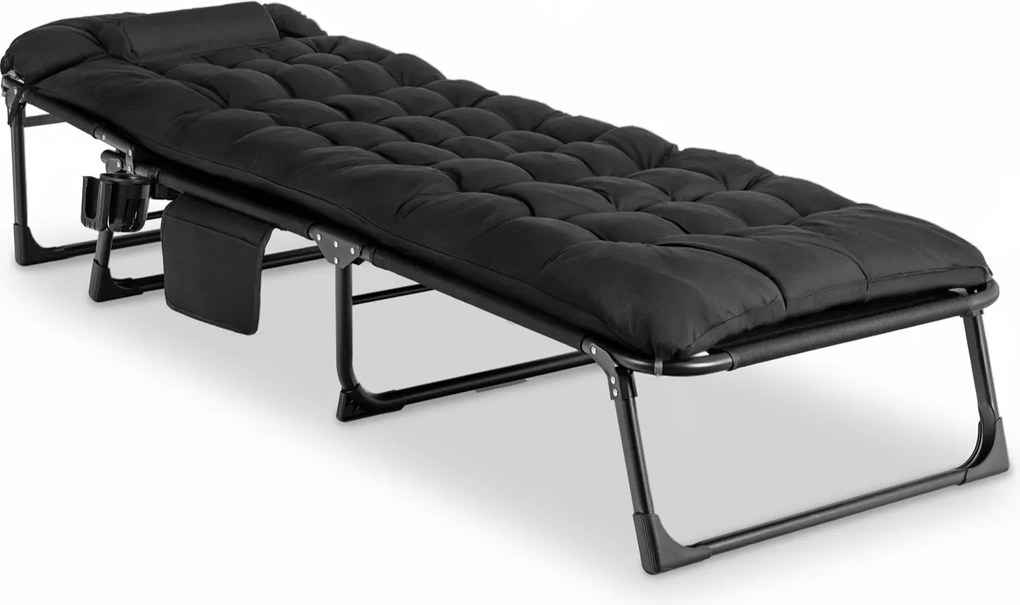 Leżak Ogrodowy SATURN 190x73 cm Czarny