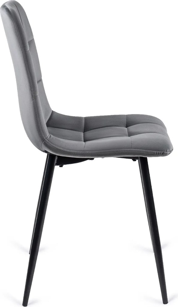 Zestaw Stół Kwadratowy Rozkładany MAX 80-160 cm Dąb Craft/Czarny i 6 Krzeseł PERU Szarych Welurowych