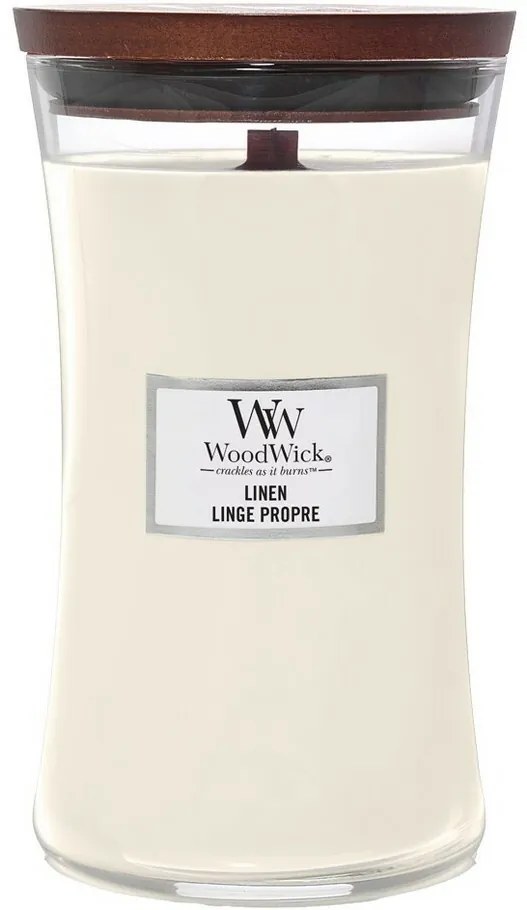 WoodWick Świeca zapachowa wazon duży Linen, 609 g