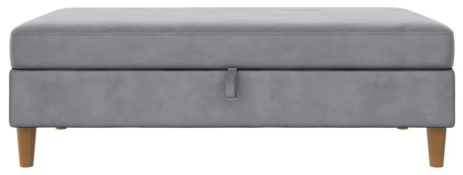 Jasnoszary aksamitny podnóżek Lilly – Støraa