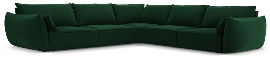 Ciemnozielony aksamitny narożnik Vanda – Mazzini Sofas