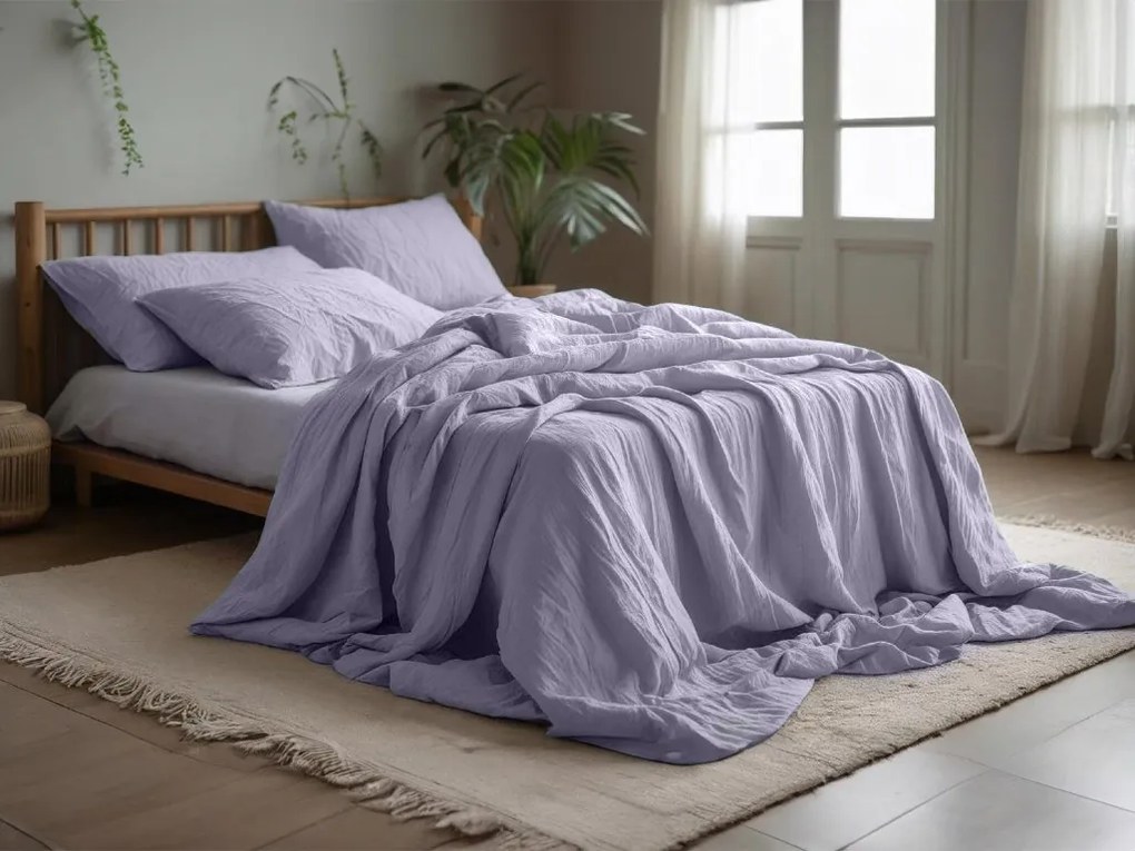 PrzytulneMieszkanie.pl PrzytulneMieszkanie.pl Muślinowa pościel MUSSARI jasny fioletowy Rozmiar pościeli: 70 x 90 cm | 140 x 200 cm