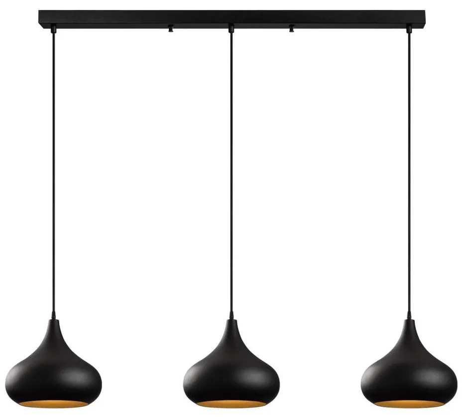 Żyrandol na lince MUBA, 3x E27/40W/230V, czarny