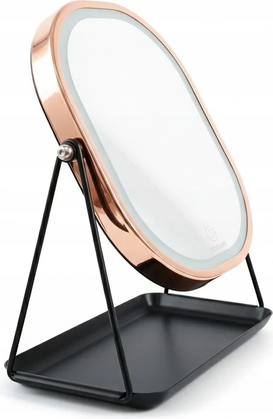 Lusterko Do Makijażu PREMIUM METALOWE Kosmetyczne PODŚWIETLANE LED | VOLAN