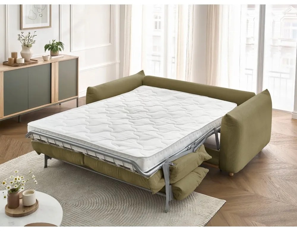 Zielona rozkładana sofa 214 cm Ernest – Bobochic Paris