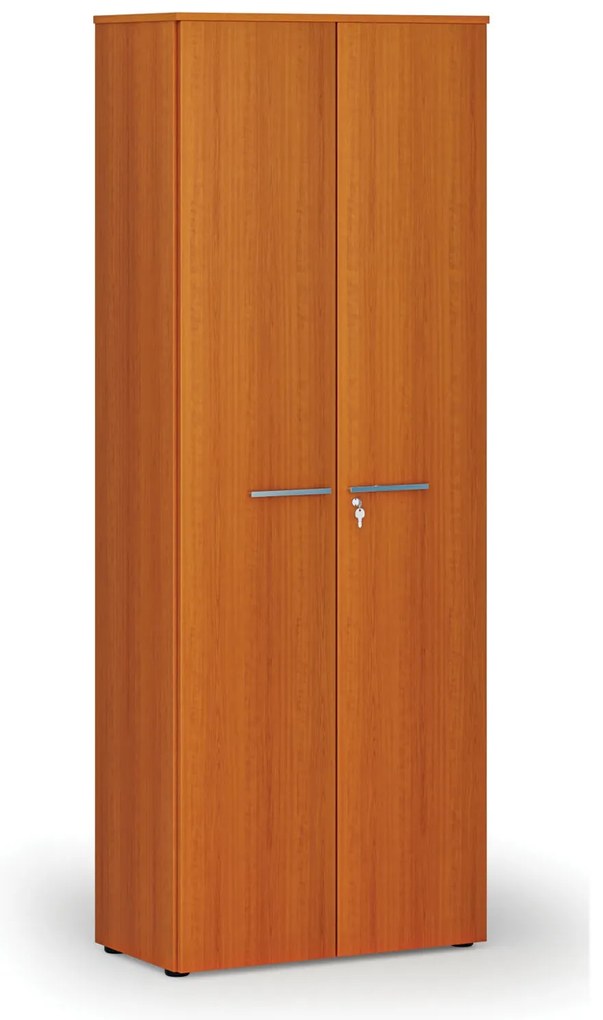 Szafa biurowa z drzwiami PRIMO WOOD, 800 x 420 x 2128 mm, wiśnia